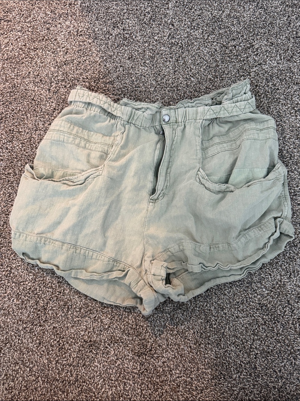 Free People Topanga Paperbag High-Waist Shorts